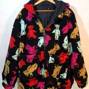 Delias Women's Multicolor Teddy Bear Jacket